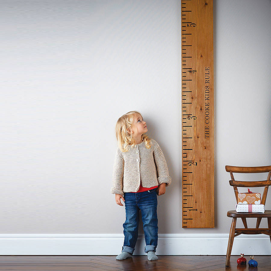 personalised wooden ruler height chart 'kids rule' by lovestruck