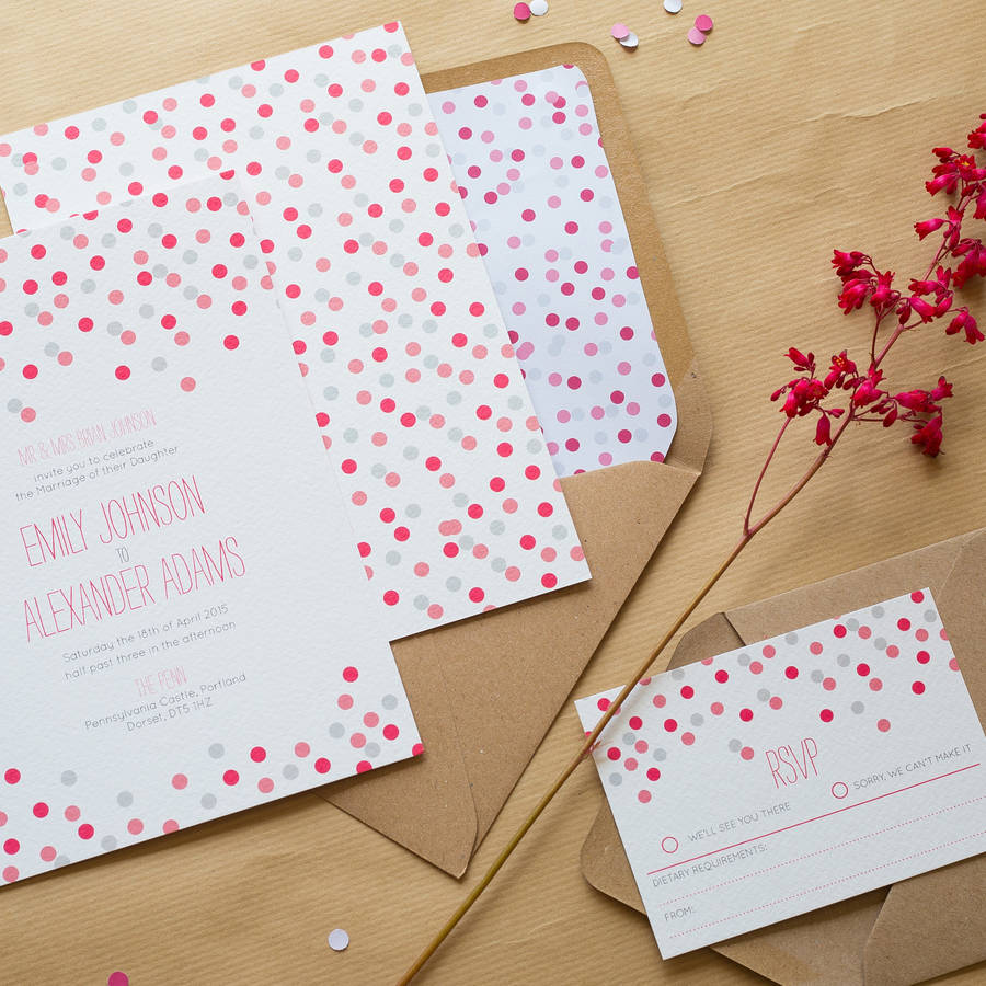 confetti wedding invitations by sincerely may