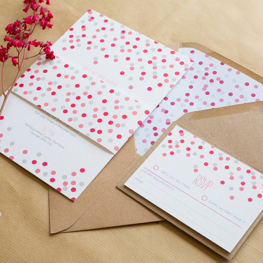 confetti wedding invitations by sincerely may