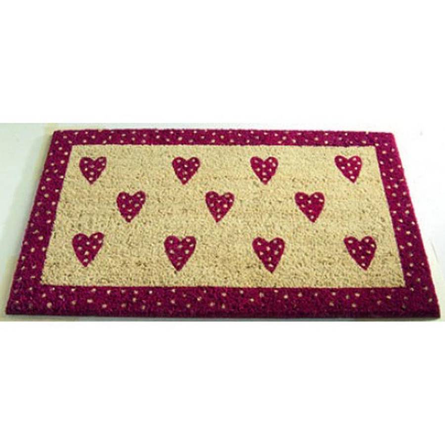 coir doormat / valentine's love heart by garden selections