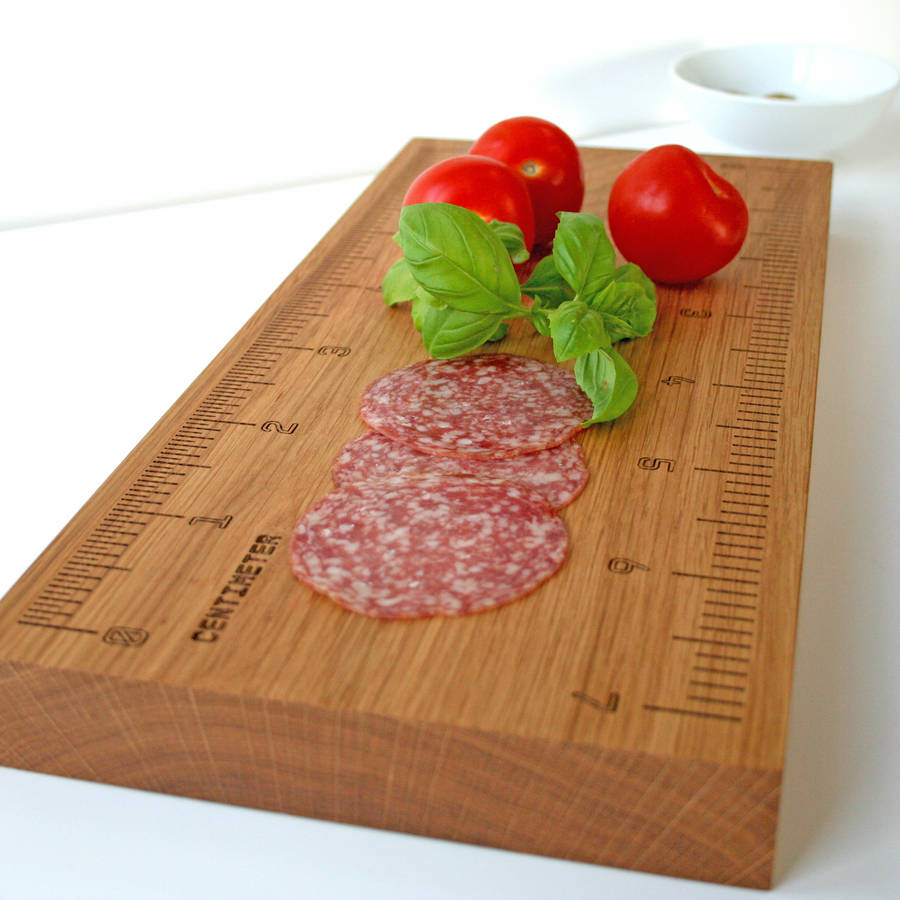 ruler chopping board solid oak by wood paper scissors