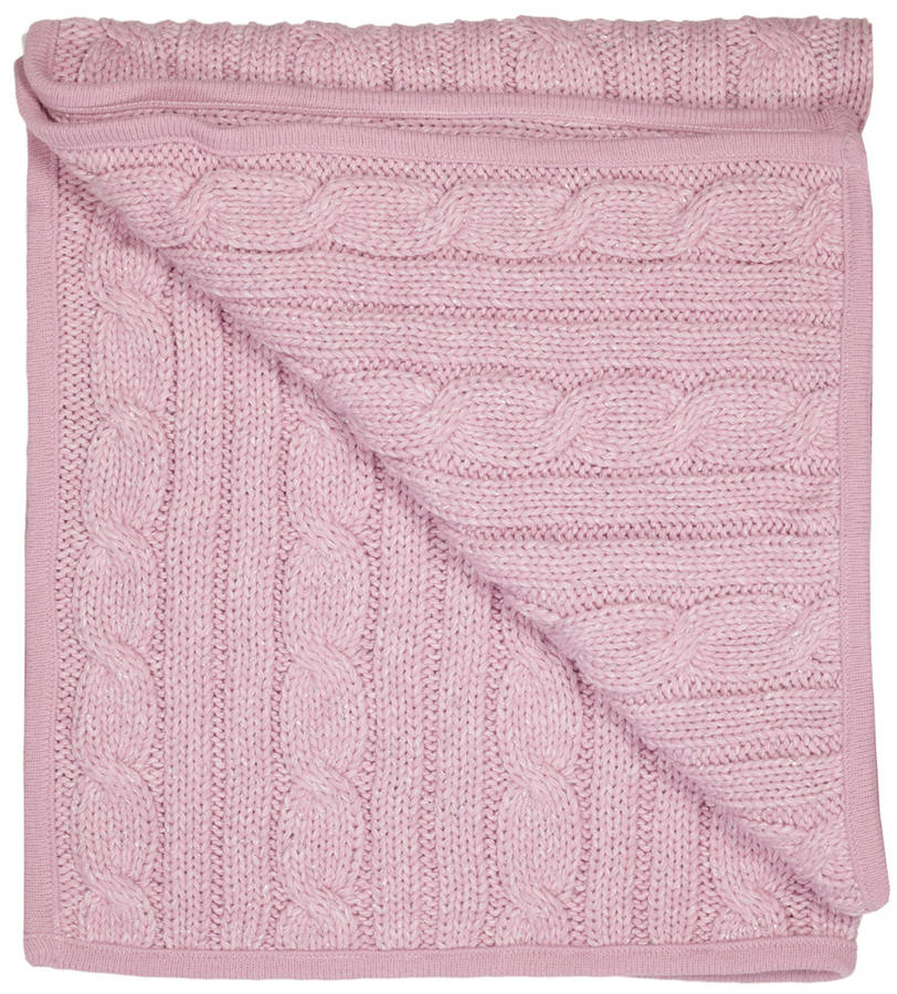 cable knit sparkle pink blanket by award winning lilly + sid