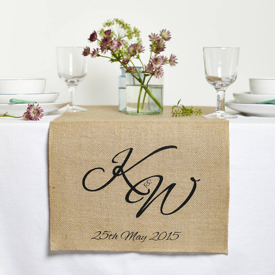 PERSONALISED > monogram homepage > MONOGRAM TILLYANNA WEDDING wedding TABLE RUNNER table  runner