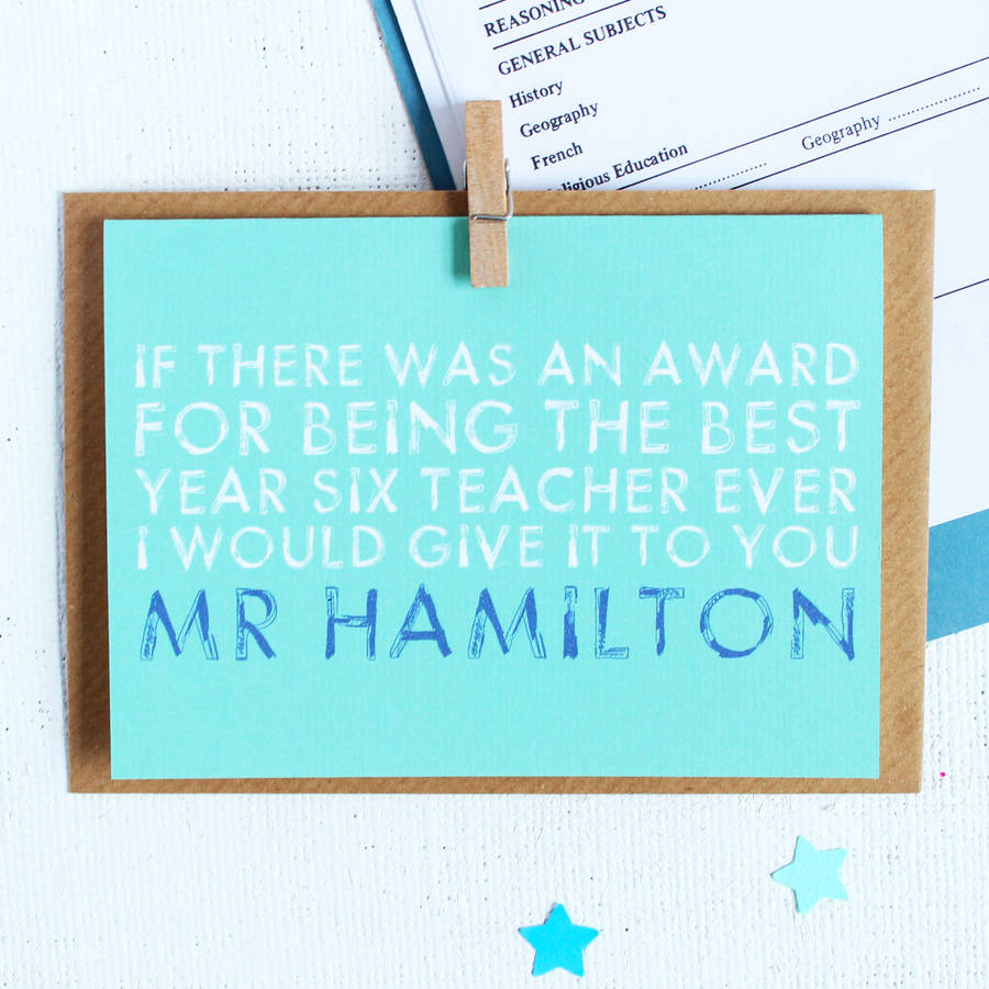 personalised teaching assistant card by studio 9 ltd