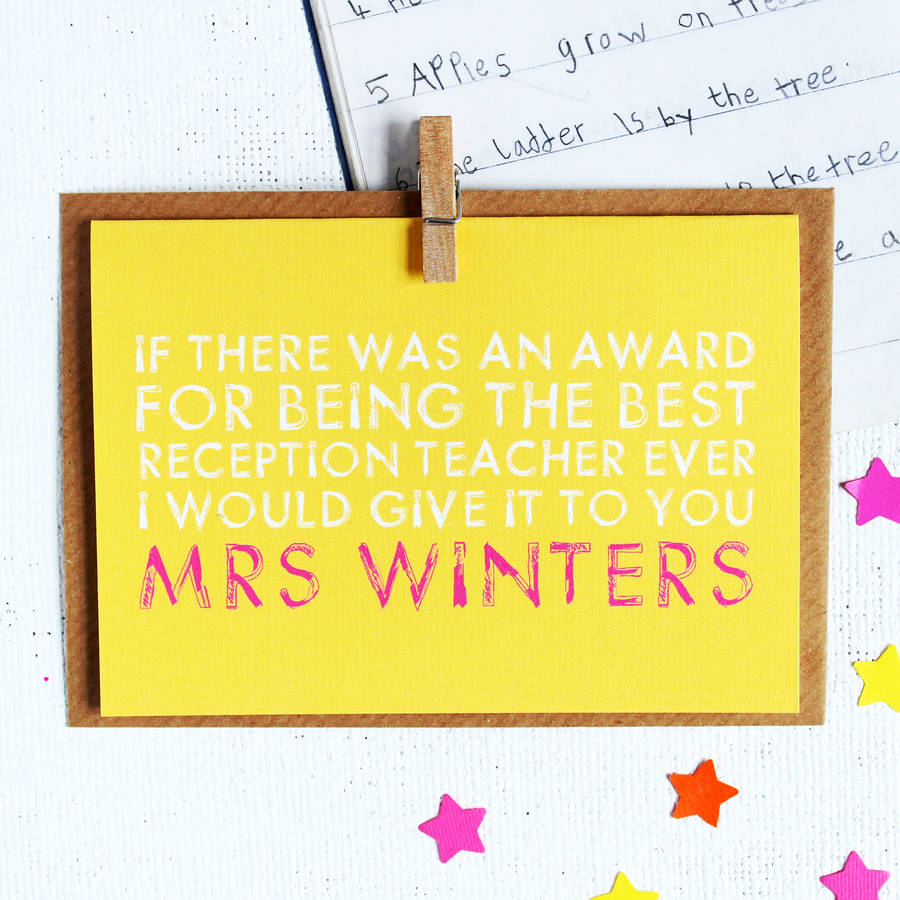 personalised teaching assistant card by studio 9 ltd