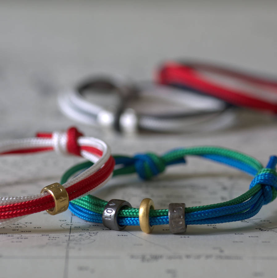 personalised men's silver nautical bracelet by chambers & beau