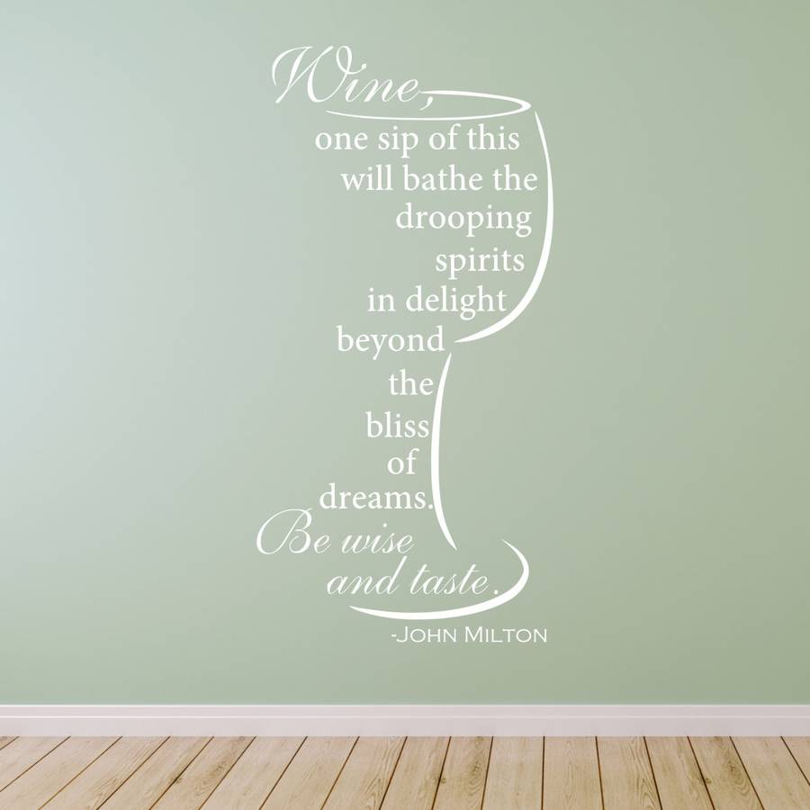 wine quote wall sticker by mirrorin