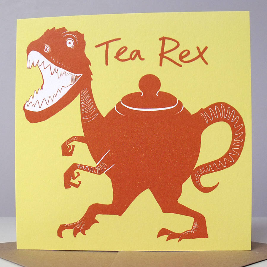tea rex card by cardinky