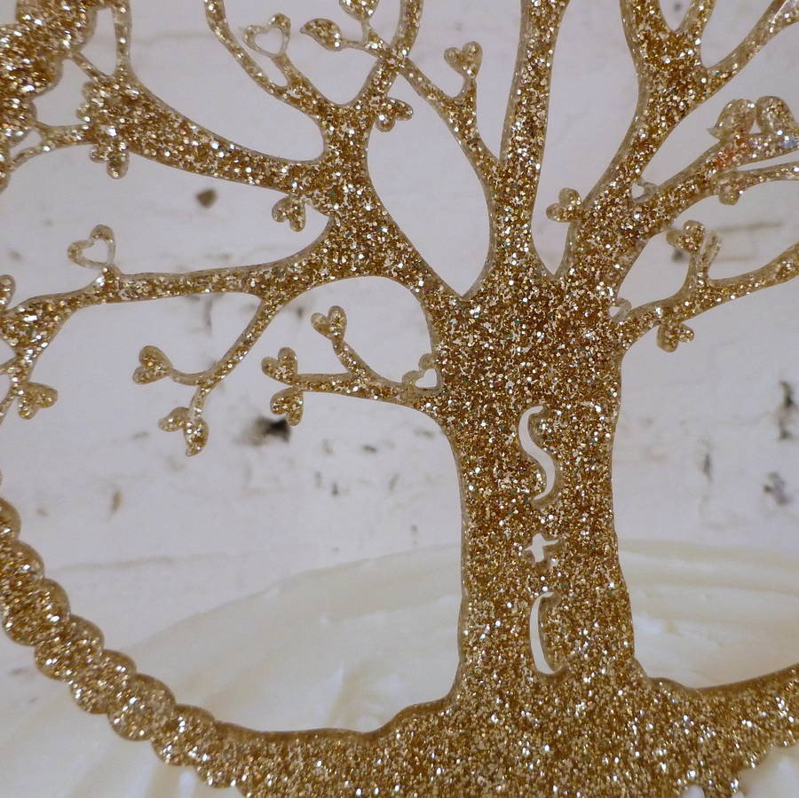 personalised tree cake topper by miss cake