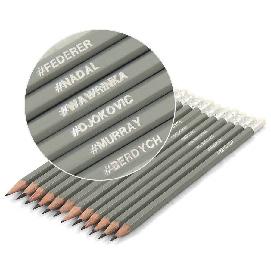 hashtag tennis wimbledon pencils by able labels