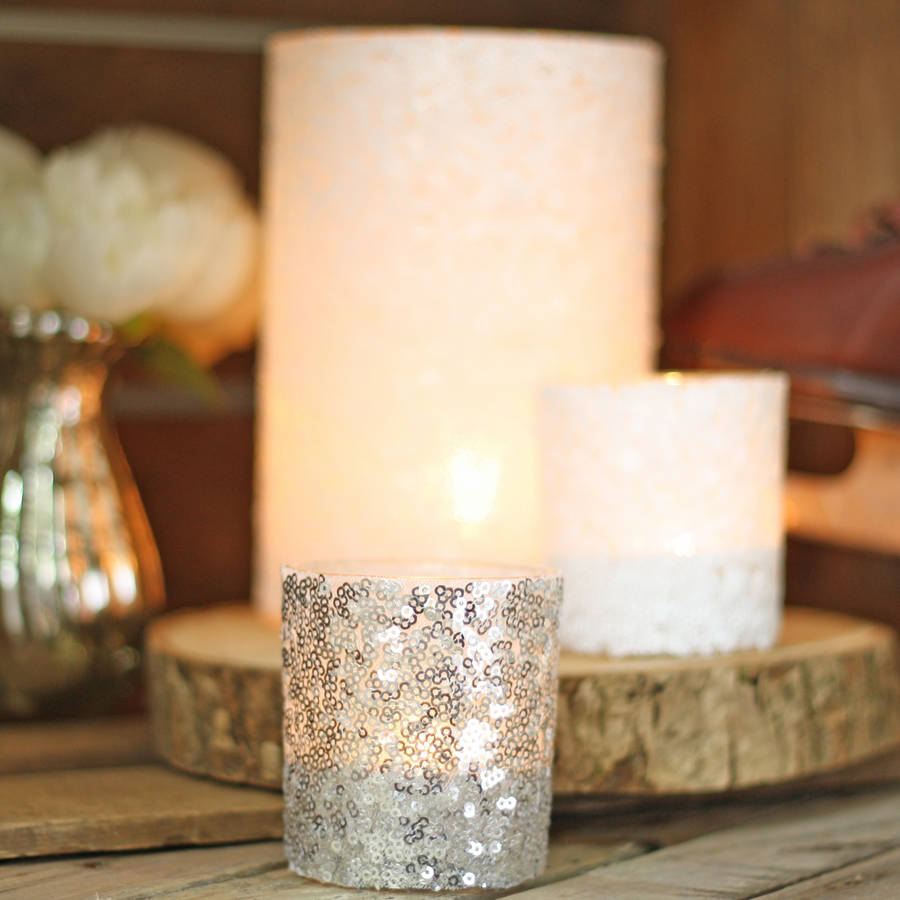 sequin candle holders and vases by the wedding of my dreams