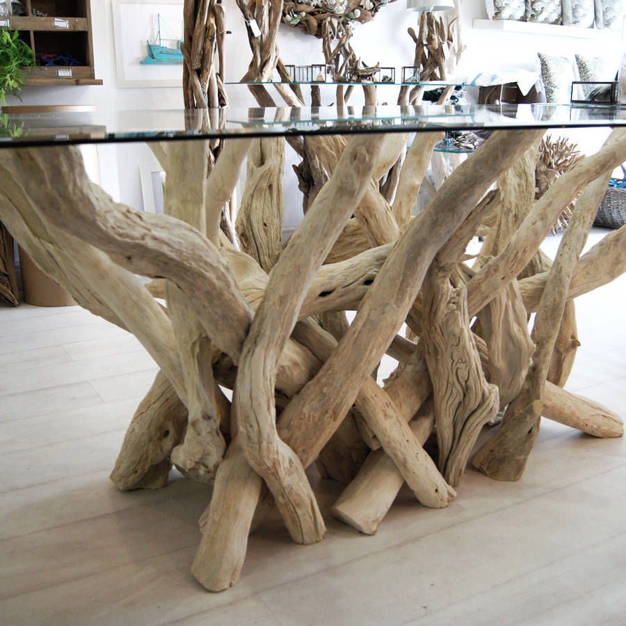 rectangular driftwood dining table by doris brixham