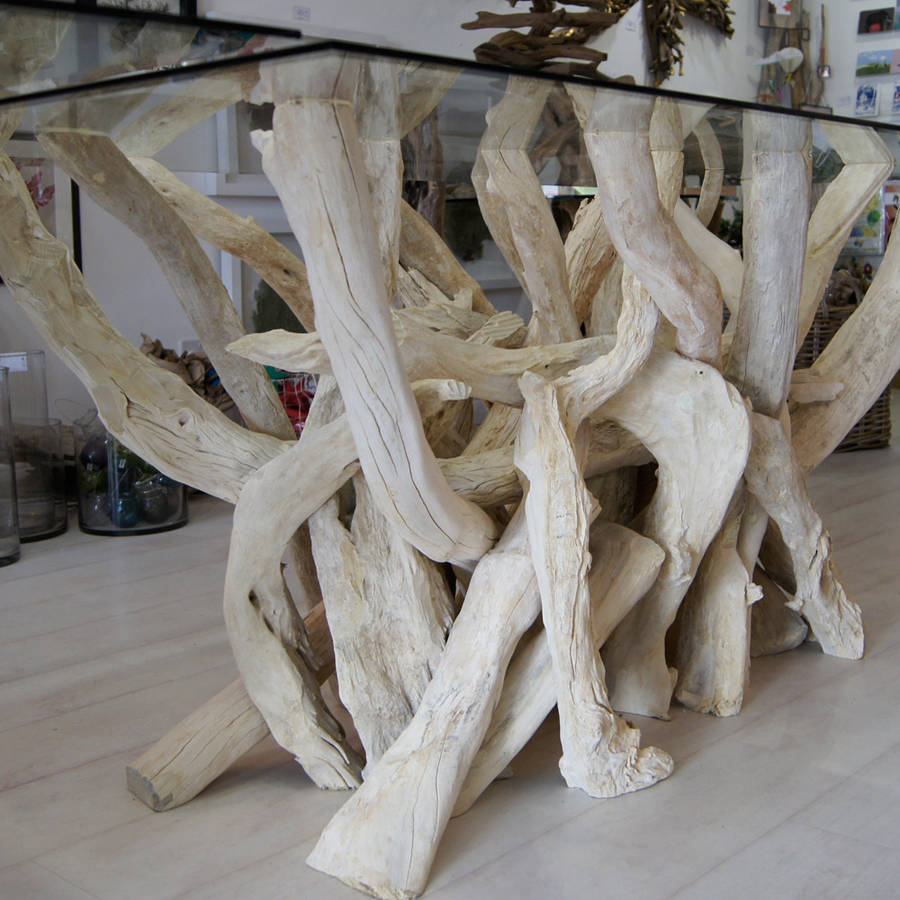 rectangular driftwood dining table by karen miller @ doris brixham