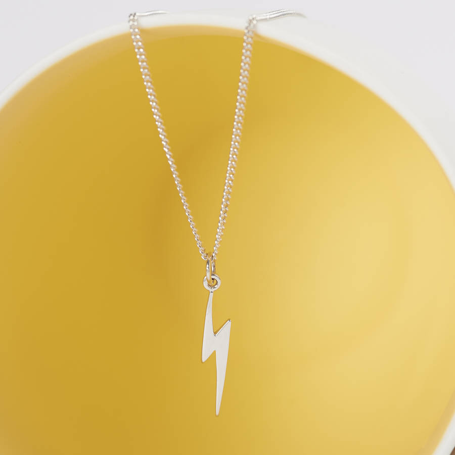 sterling silver lightning bolt necklace by suzy q designs