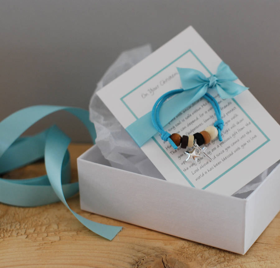 boy's christening bracelet by a touch of verse