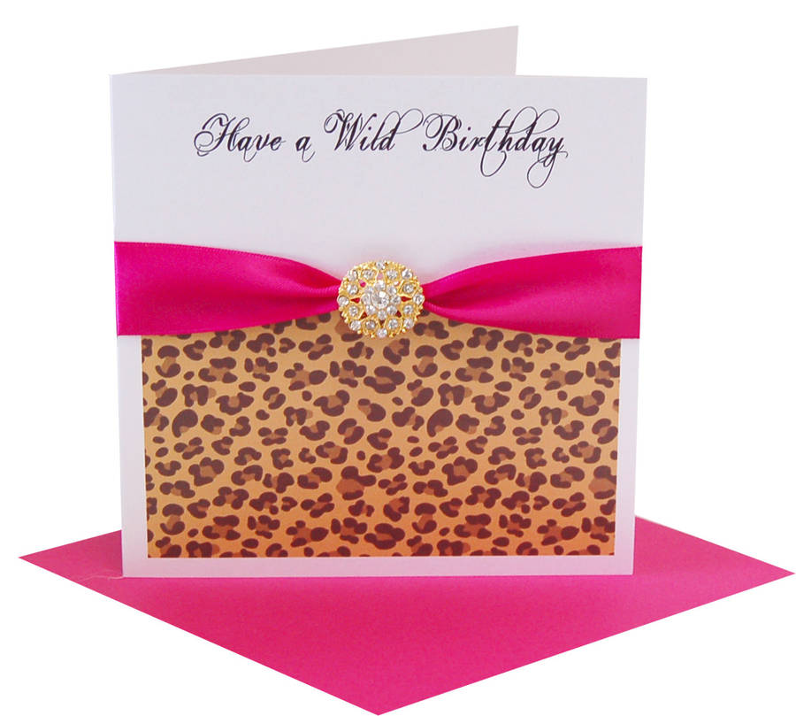 animal print personalised birthday card by made with love designs ltd