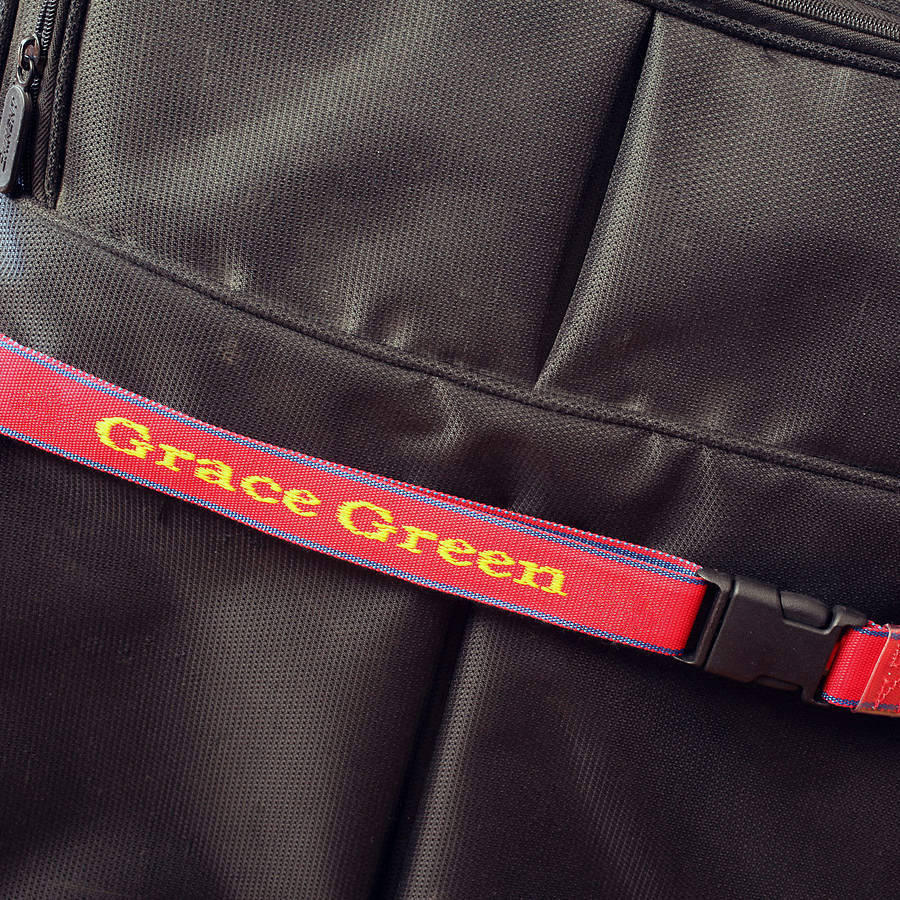personalised luggage strap by able labels
