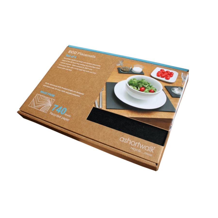 eco recycled placemats set of four by ashortwalk