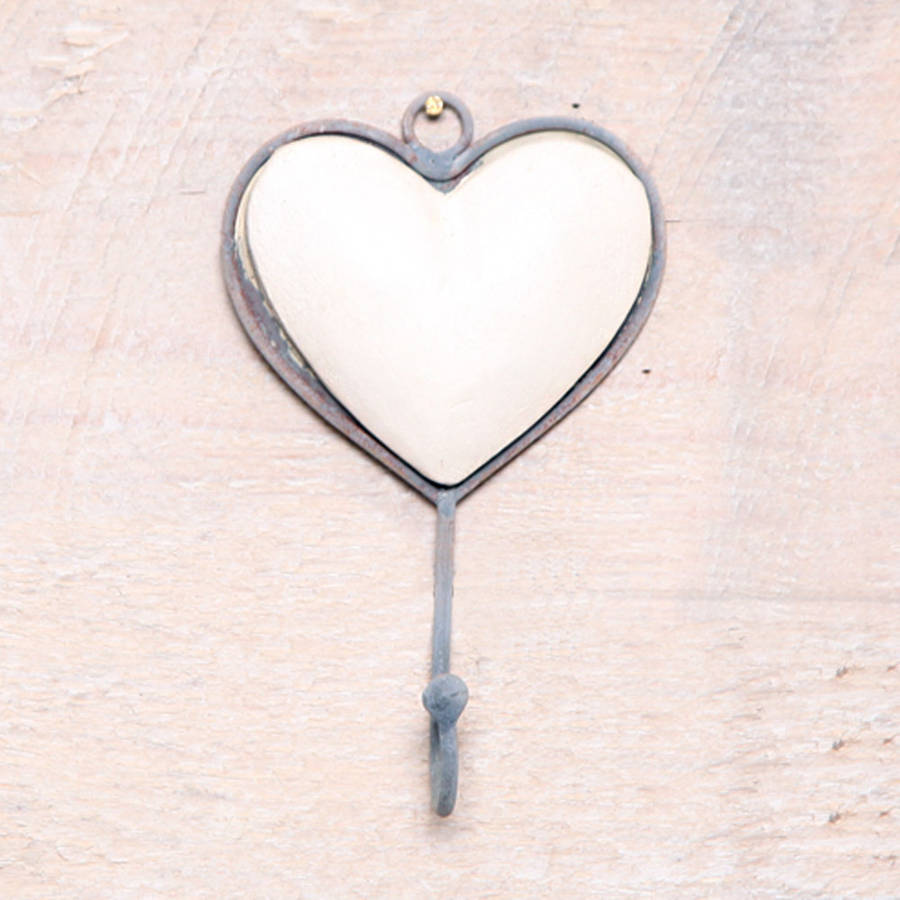 small white heart wall hook by red berry apple