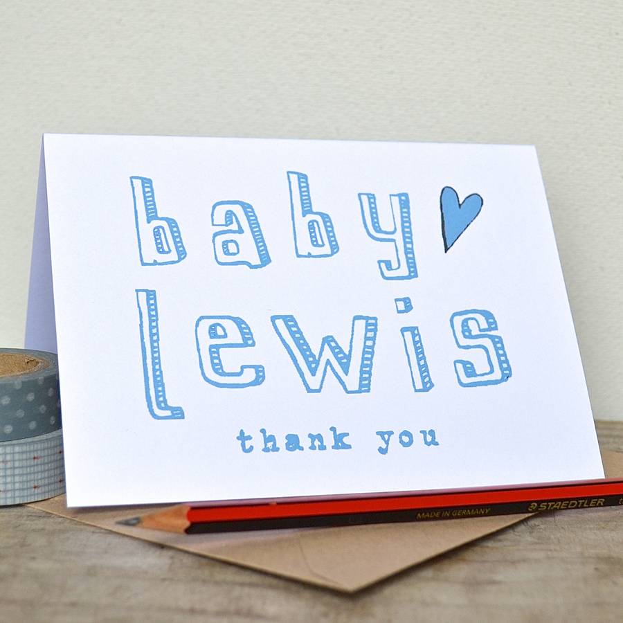 personalised new baby thank you cards by becka griffin illustration | notonthehighstreet.com