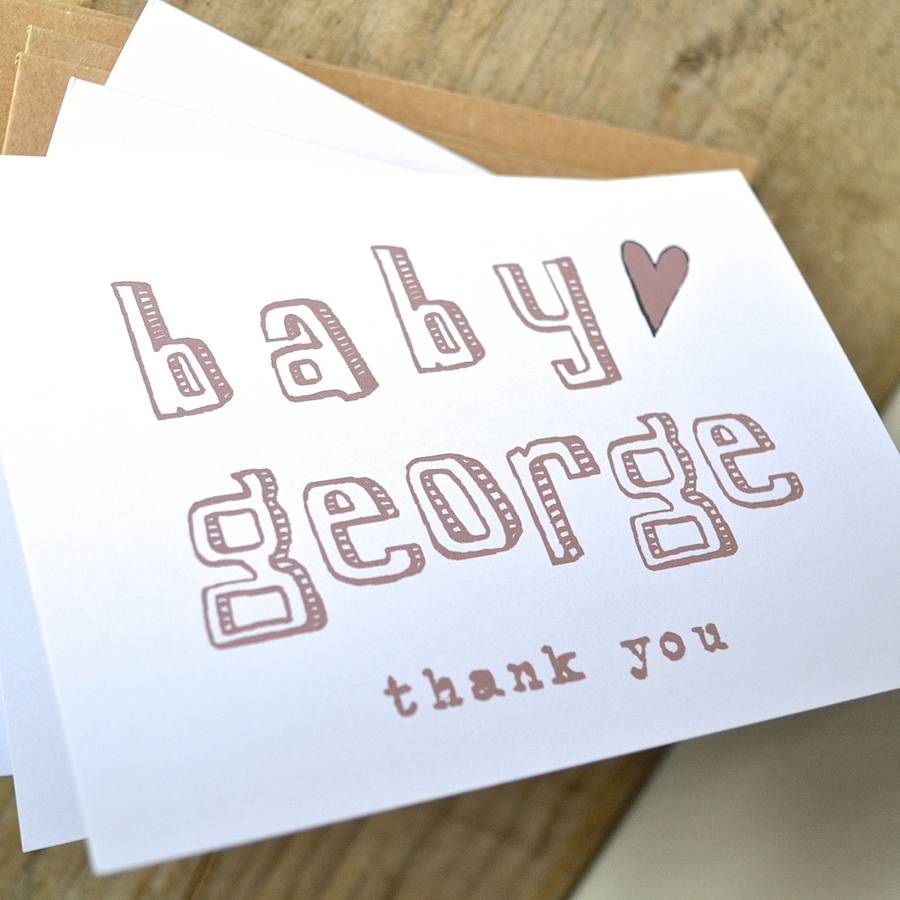 personalised new baby thank you cards by becka griffin illustration