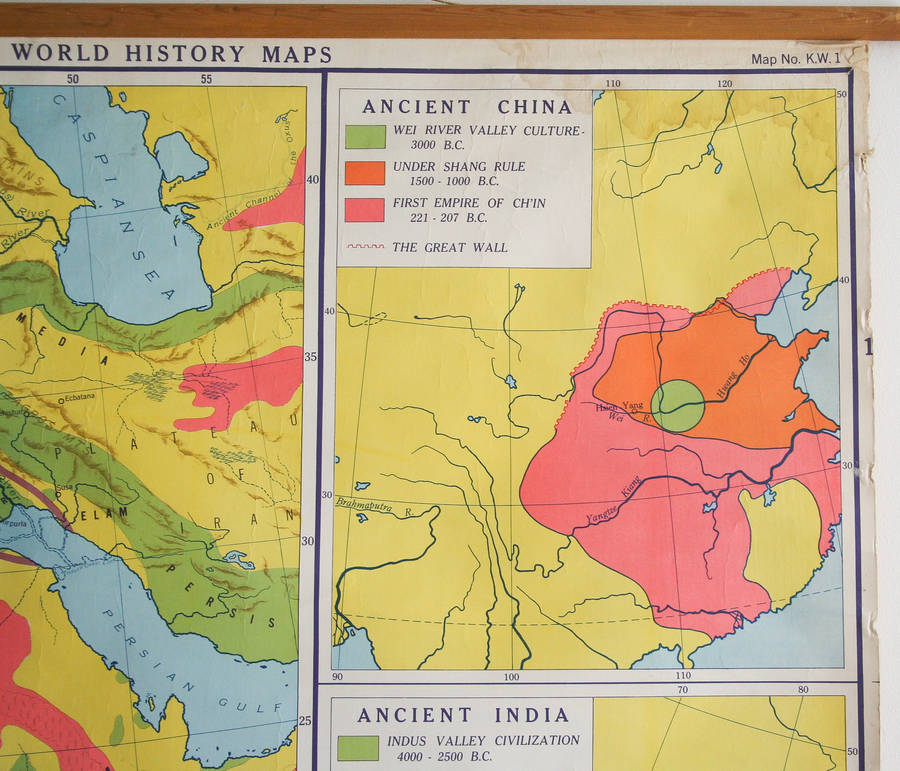 vintage map, cradles of civilization by bonnie and bell