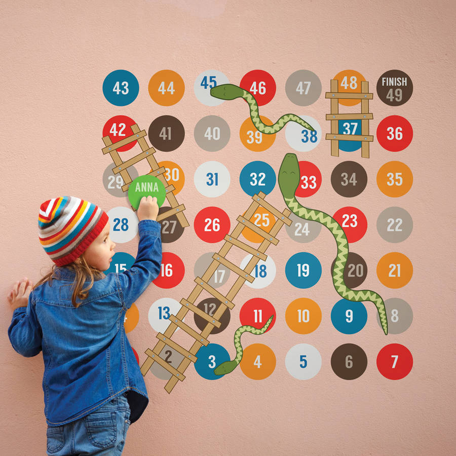 snakes and ladders game wall stickers by the binary box