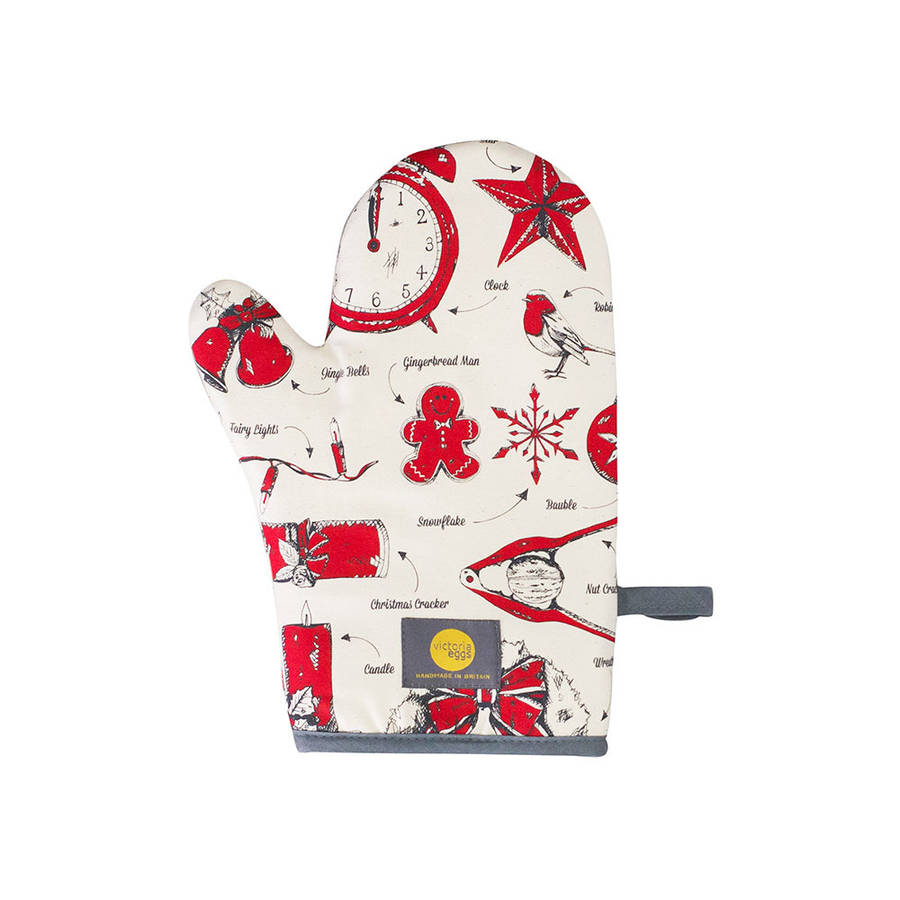 christmas delights oven mitt by victoria eggs
