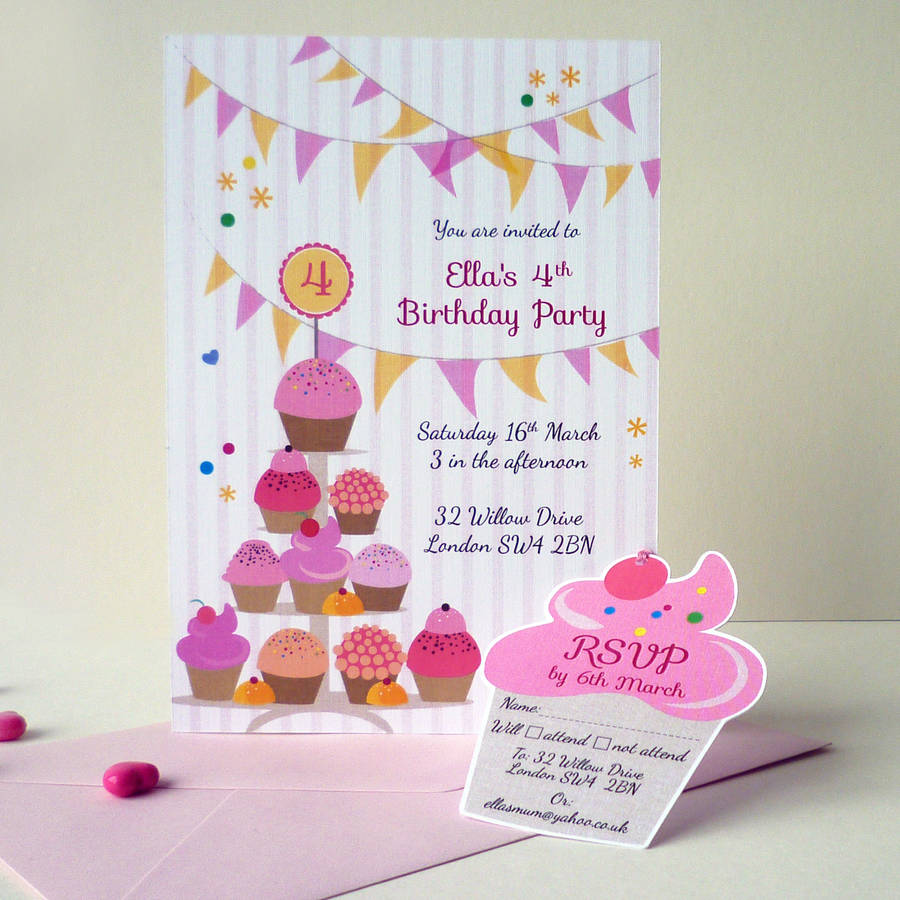 cupcake birthday party invitation by ink pudding