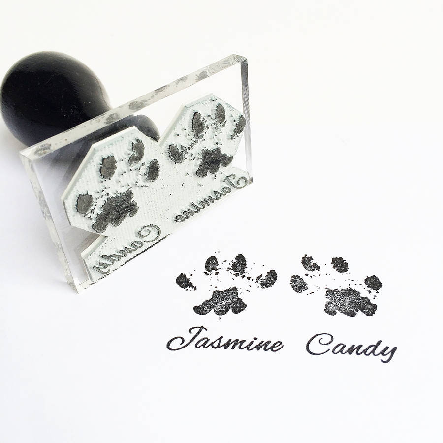 personalised paw print stamp gift by stomp stamps