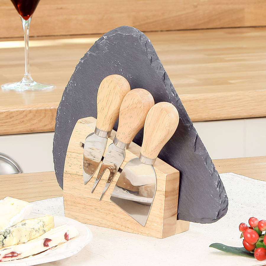 ALFRESCO and knives AND board SET KNIVES CHEESE CHEESE > BOARD >  GIFT DIBOR cheese SLATE