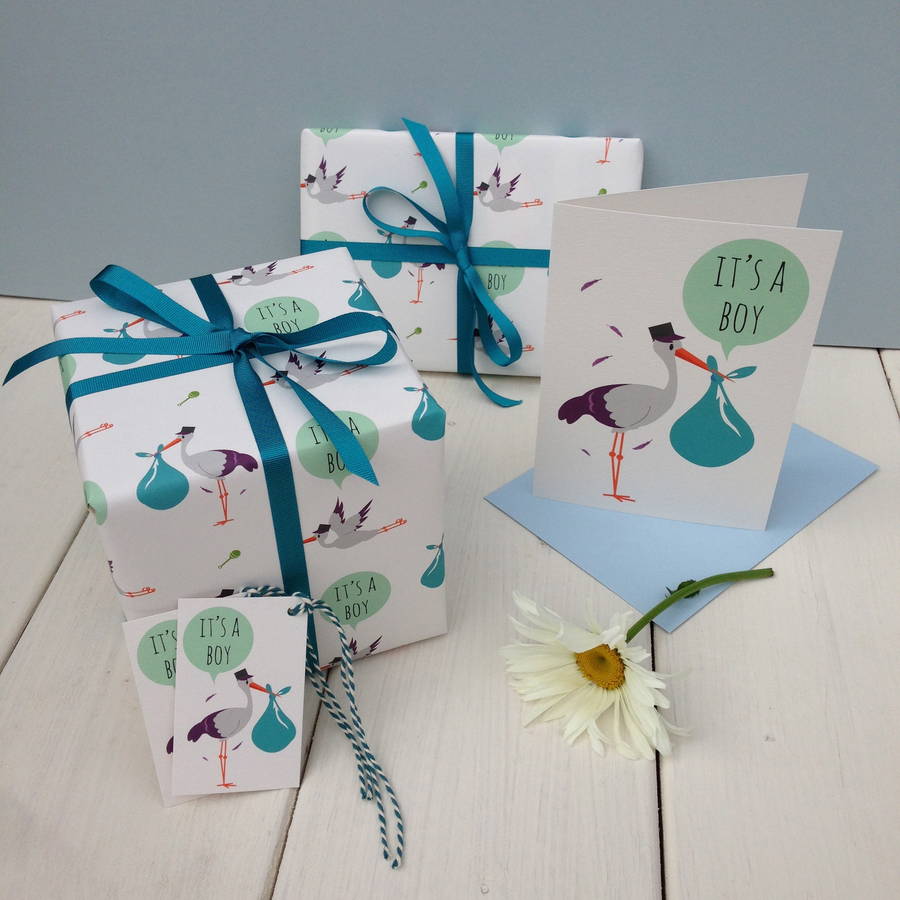 New Baby Boy Gift Wrap By The Little Blue Owl Notonthehighstreet