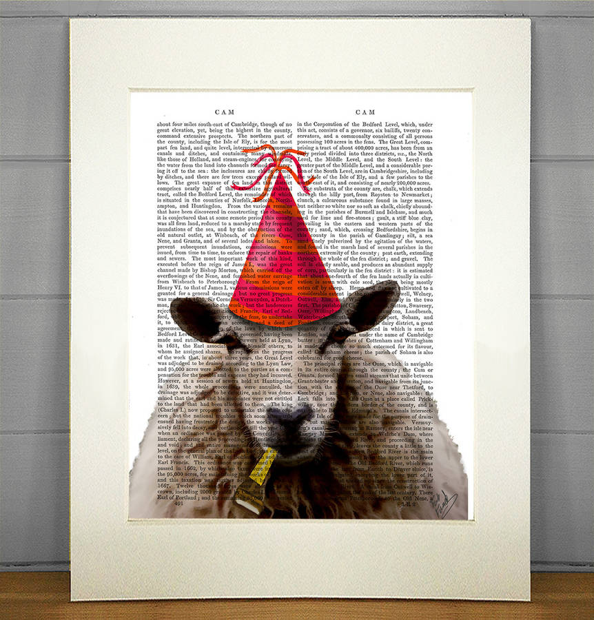 sheep print, party sheep book print by fabfunky home decor ...