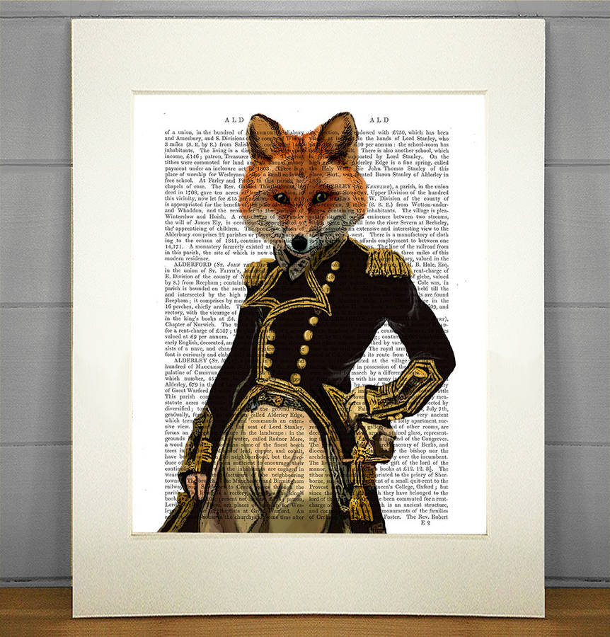 Foxy Collection Set Of Four Dictionary Prints By Fabfunky Home Decor 