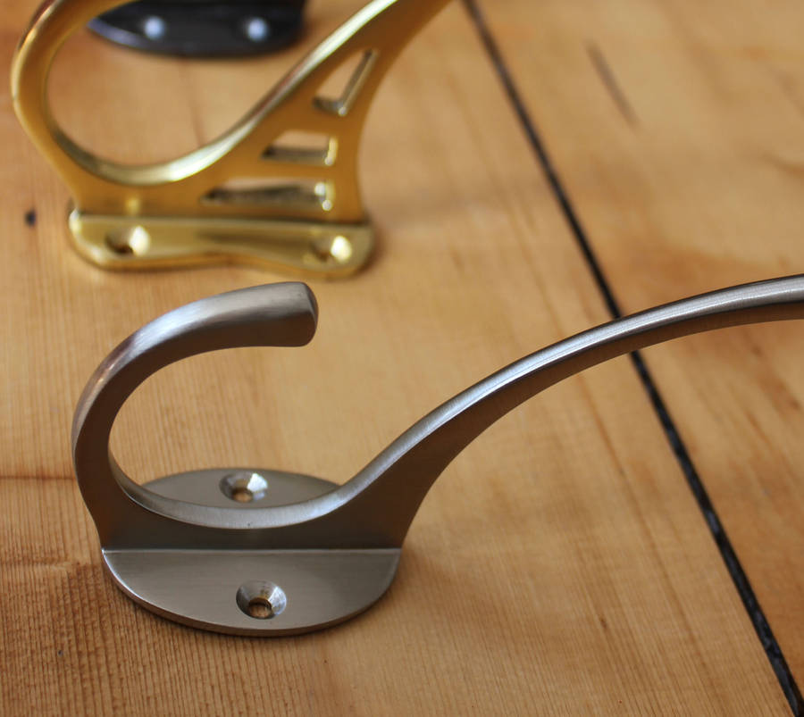 set of three metal coat hooks by deja ooh