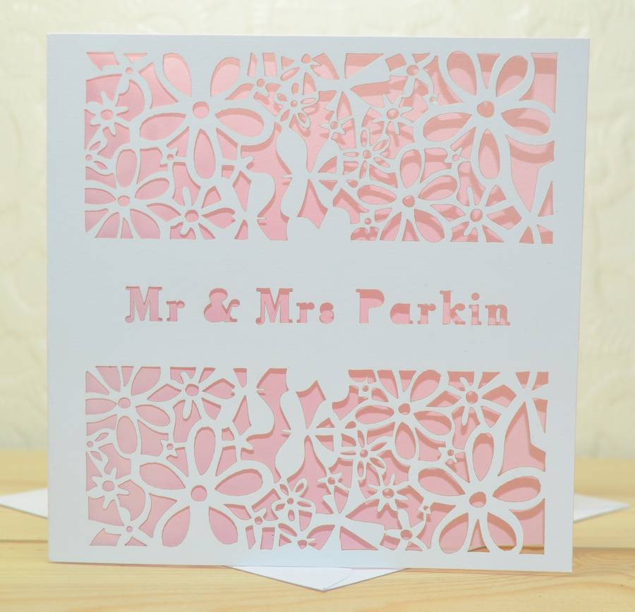 Personalised laser cut wedding invitations