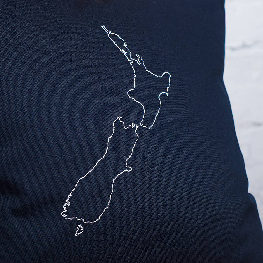 personalised new zealand map cushion cover by thread squirrel