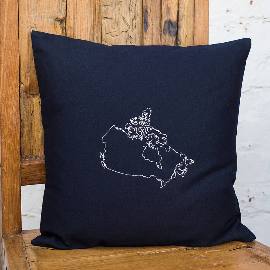 personalised canada map cushion cover by thread squirrel