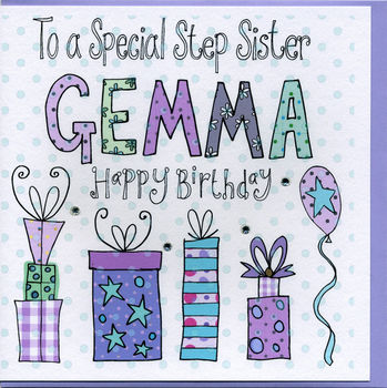 personalised step sister birthday card by claire sowden design ...