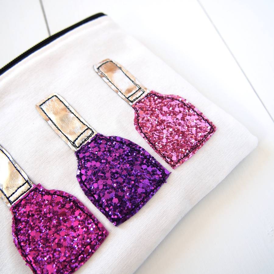 glitter nail polish pouch by rosiebull designs