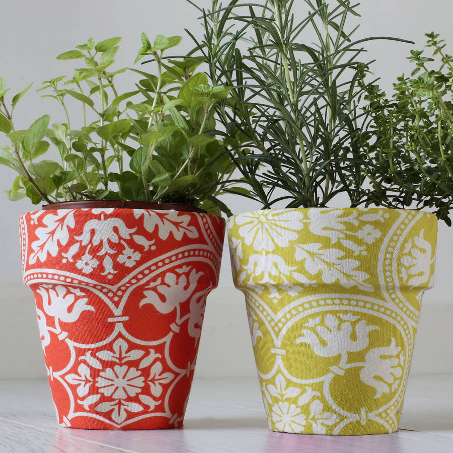 fabric flower pot by deja ooh