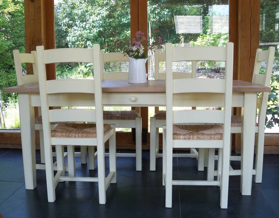 shaker kitchen table with 6 chair and leaf