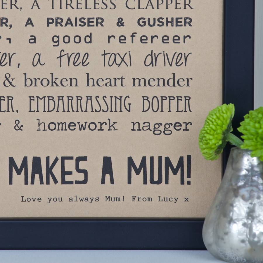 what is a mum poem print by bespoke verse