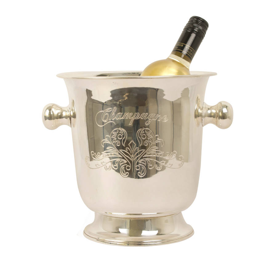 sparkling moments silver plated champagne bucket by dibor