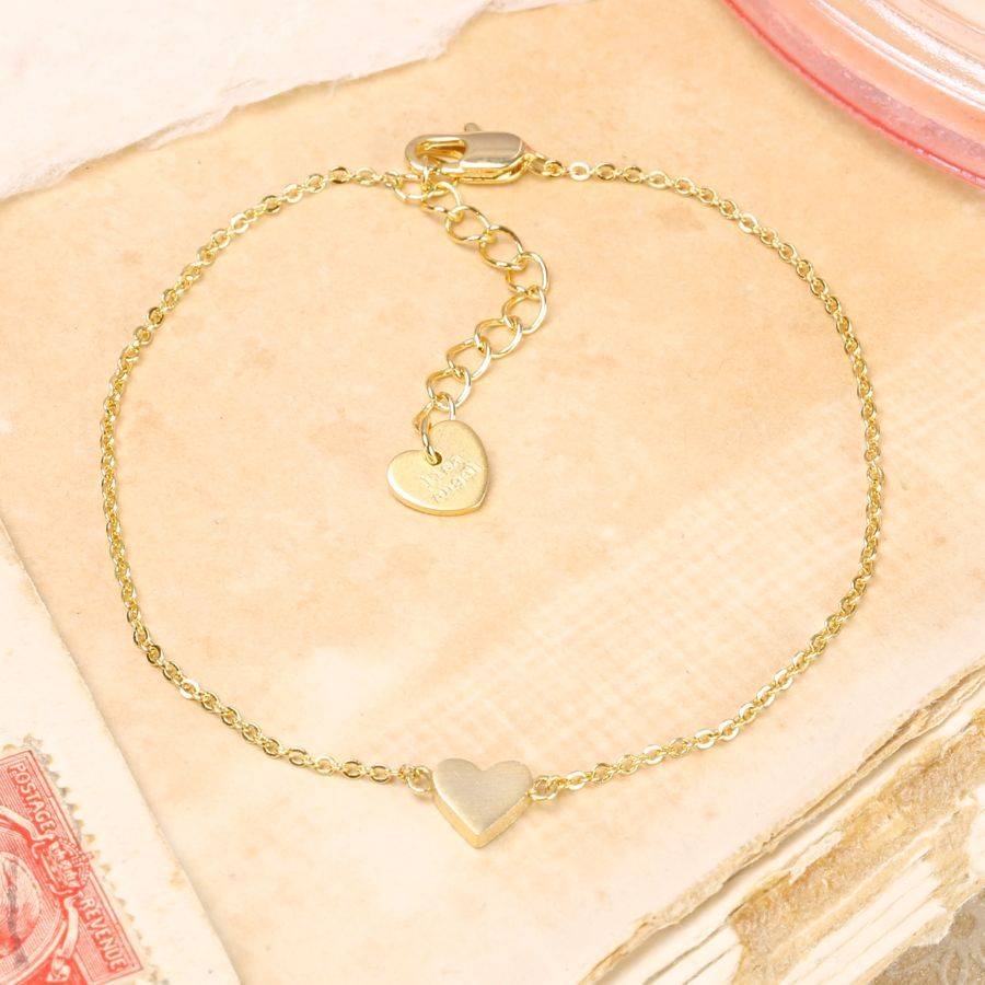 personalised dainty heart bracelet by lisa angel