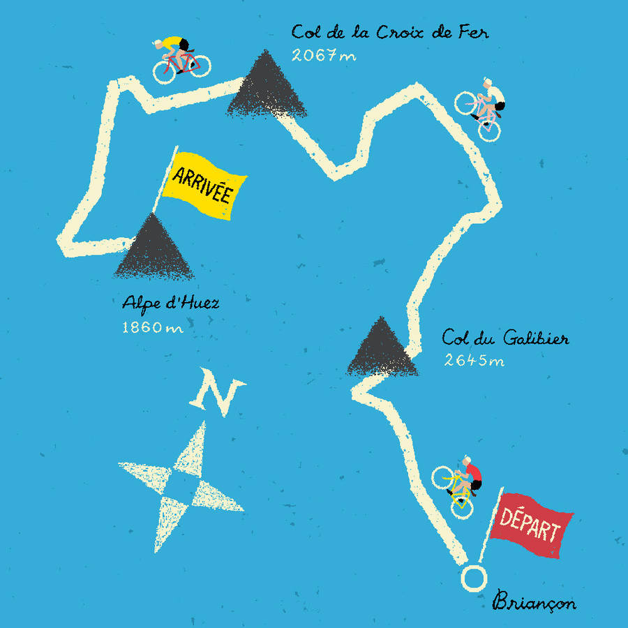 french cycling terms art print by gumo