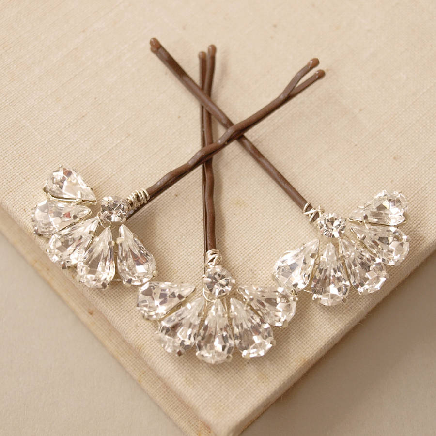 Fan Wedding Hair Pin Trio By Jewellery Made By Me