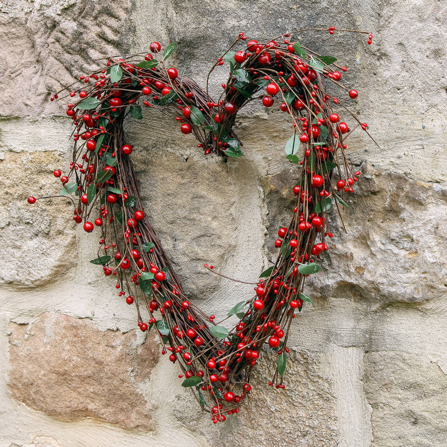 heart berry christmas wreath by dibor notonthehighstreet com heart berry christmas wreath by dibor notonthehighstreet com