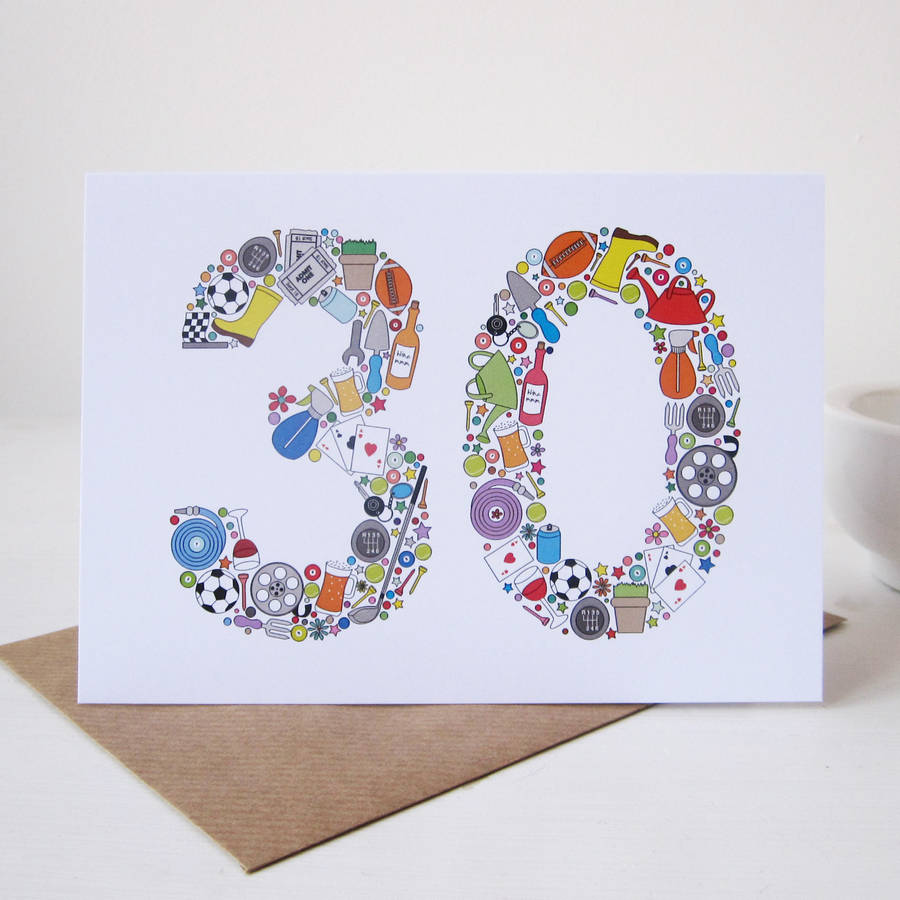Mens Things 30th Birthday Card By Mrs L Cards