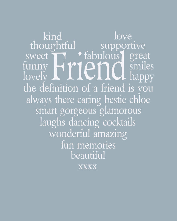 Personalised friend heart print by ciliegia designs